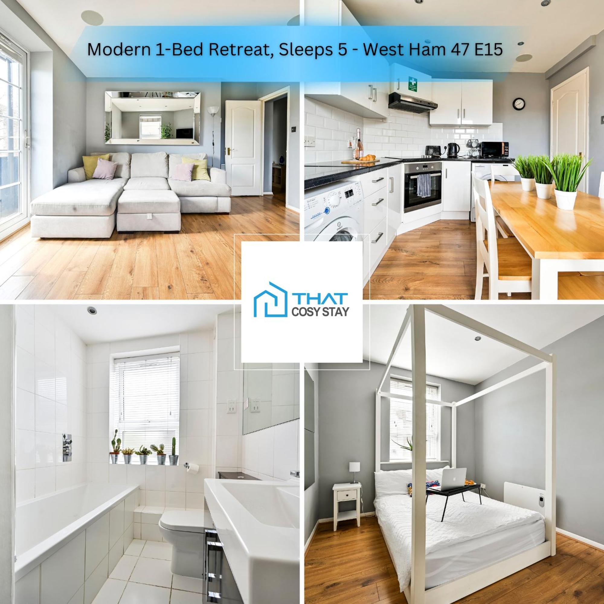 Appartement Cosy 1-Bed E15, Sleeps 4, 1 Min From Tube Station Near O2 Arena