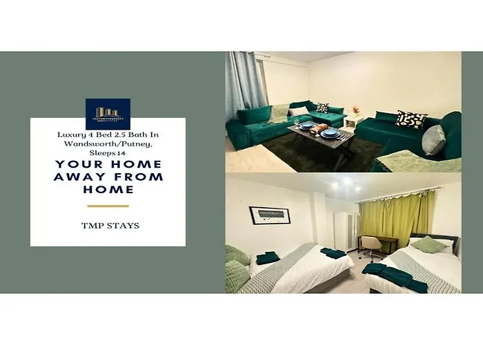 Luxe Stays Sleeps 14 - Wandsworth & Putney Bridge - 4 Bedrooms