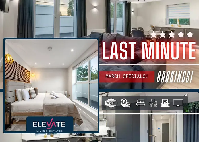 Premium Deals L Last-Minute Escape L Wembley Stadium Location, Free Parking, Sleeps 8 L Elevate Living Estates Short Lets & Serviced Apartments Wembley