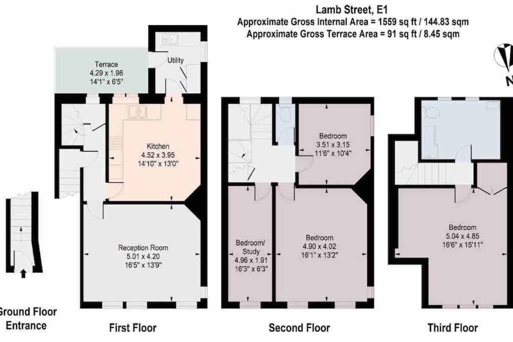 Three-storey, Renovated 1890s Heritage In Spitalfields Market Appartement