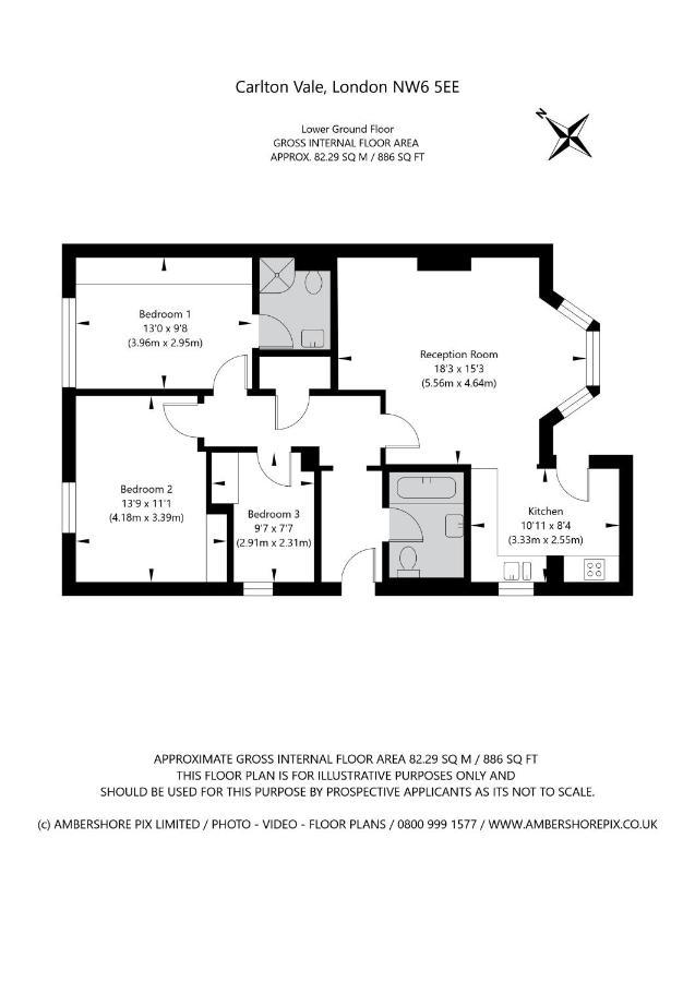 Modern 3 And 2 Bedroom Flat In Central With Installed Ac Apartment *
