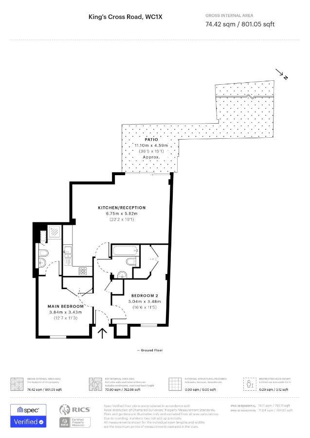 Apartamento Spacious 2 Bed 2 Bath Kings Cross *