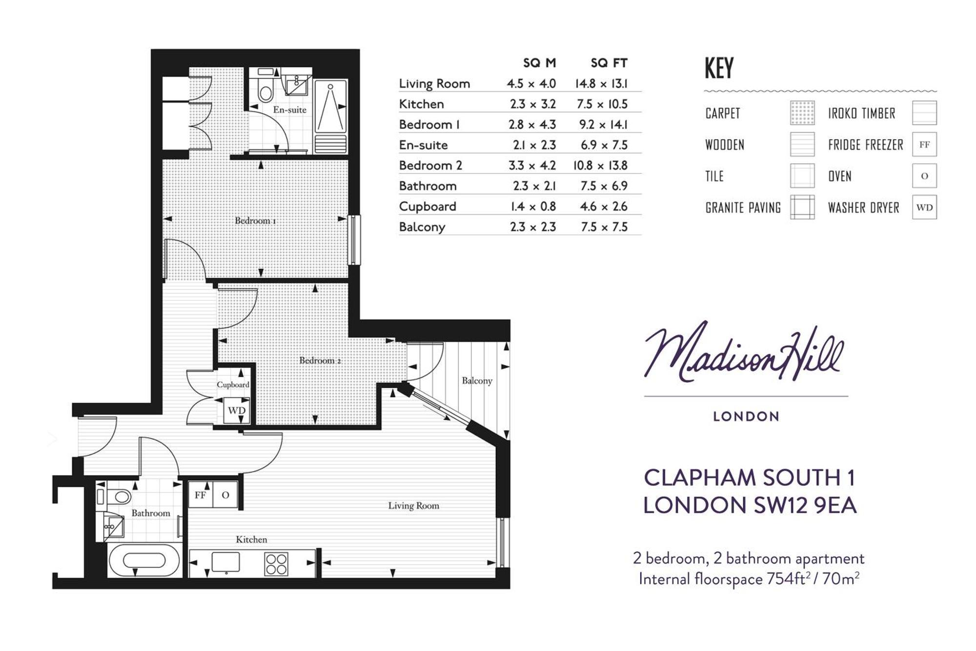 Appartement Madison Hill - Clapham South 1 - Two Bedroom Flat