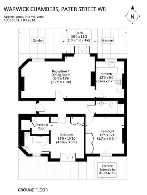 Appartement Kensington Apartment, Breakfast, 2 Baths