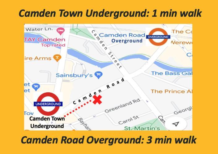 Stylish 1-minute Walk To Camden Town Metro, Shops, Cafes, Bars & Restaurants With Shared Bathrooms * Londen