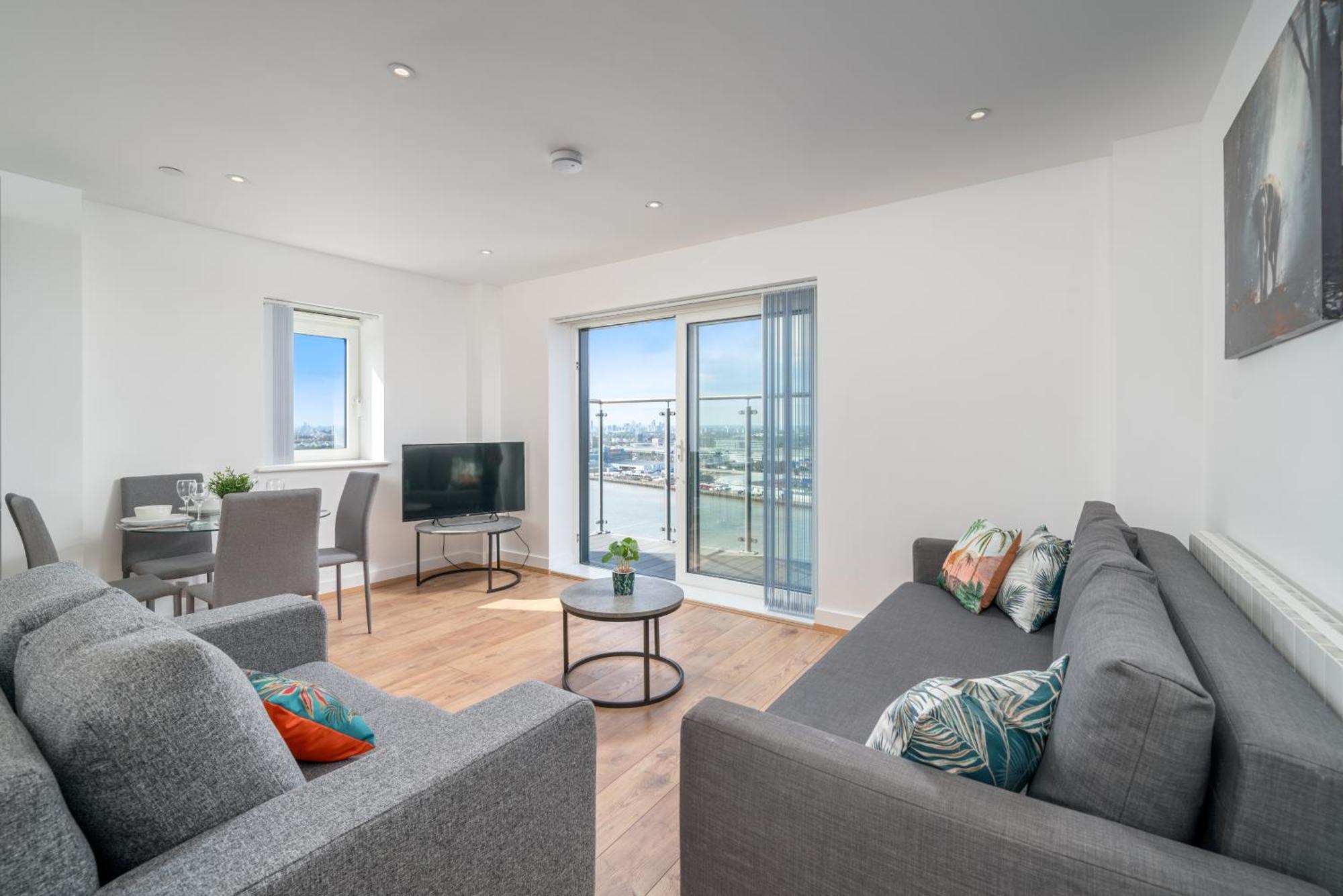 Apartamento Skyvillion - River Thames Floor By Woolwich Ferry, Mins To Excel, O2 Arena , Airport With Parking