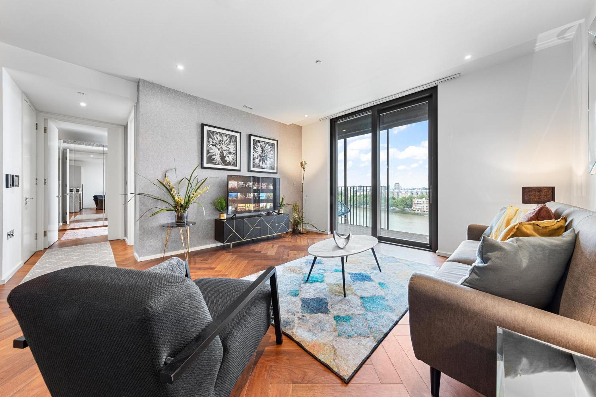 Spectacular Riverview Two Bedroom Luxury Designer Apartment-ac-parking-wifi-2 Bathrooms Londres