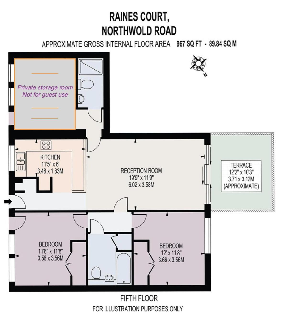 Appartement Roof Terrace, 2-bed 2-bath, Stoke Newington Londres