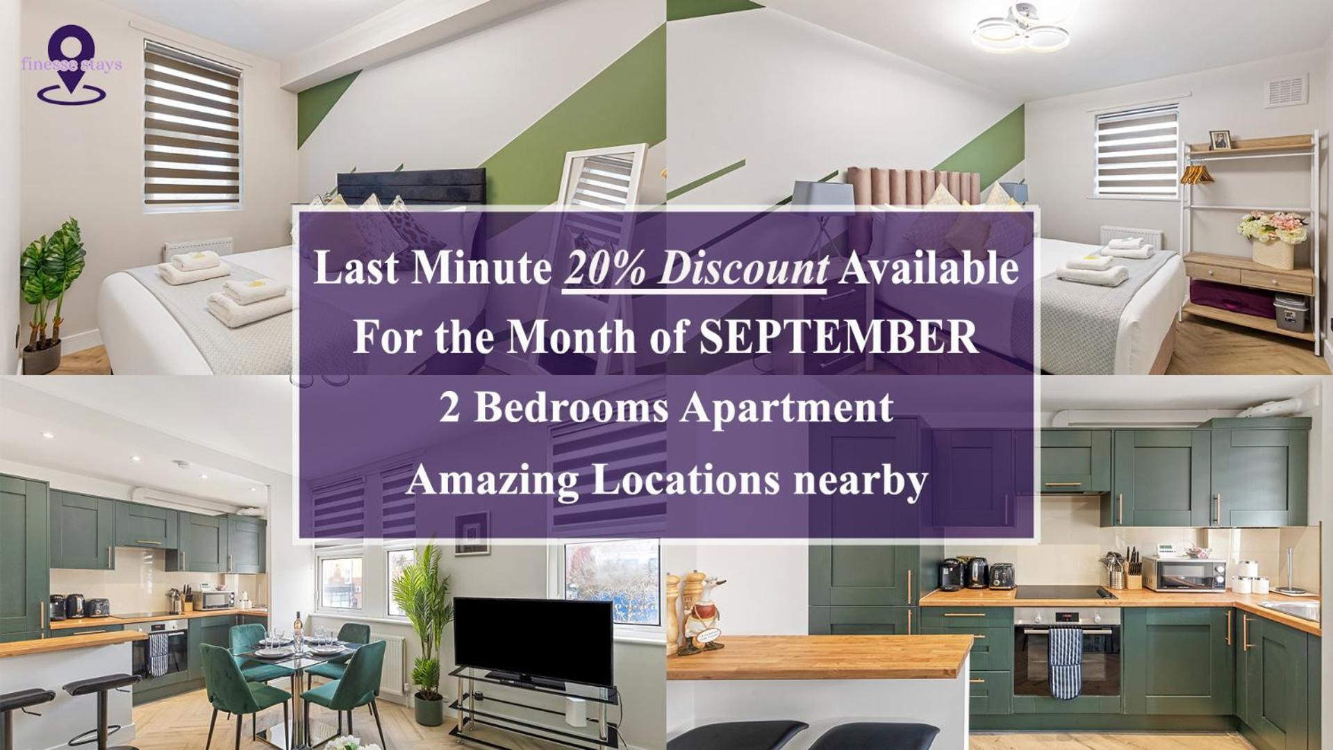 Last-minute Secure ! Limited Time L Exclusive On 2 Bedroom, High Spec Luxury Flat By Finesse Short Lets & Serviced With Free Wifi * Londres
