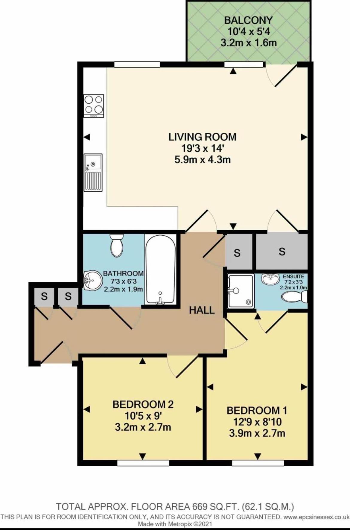 Modern 2 Bed Flat With Balcony, Easy Access Apartment London
