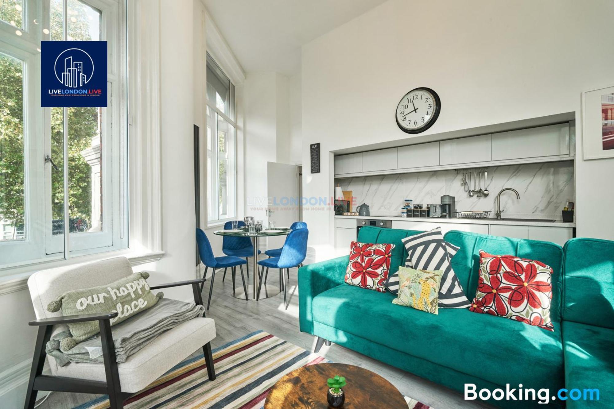 Last-minute Reserve L Sleeps Up To 4 Guests L One-bedroom With King Bed And High Ceilings Near Camden By Live Short Lets & Serviced Apartment *