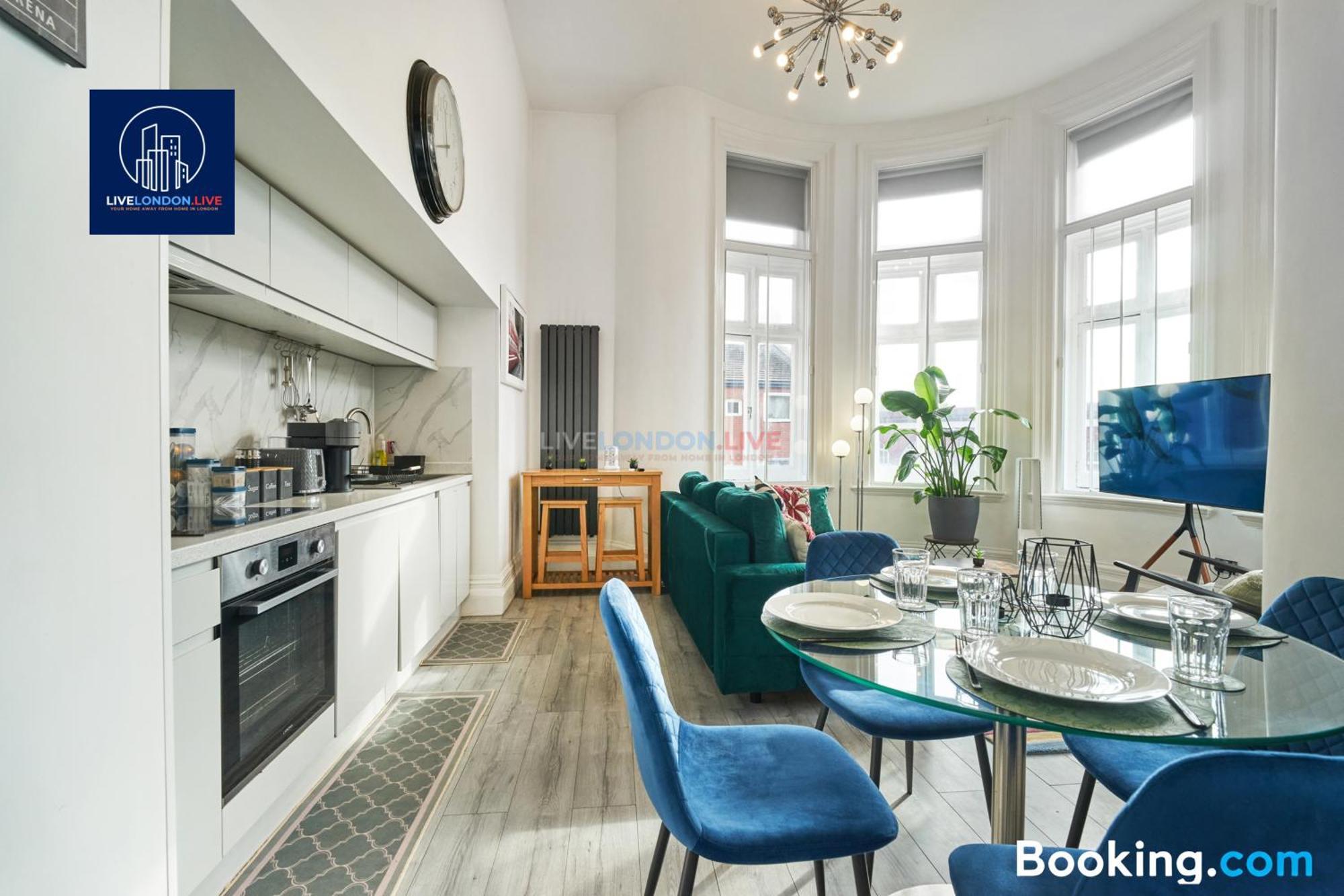 Last-minute Reserve L Sleeps Up To 4 Guests L One-bedroom With King Bed And High Ceilings Near Camden By Live Short Lets & Serviced *