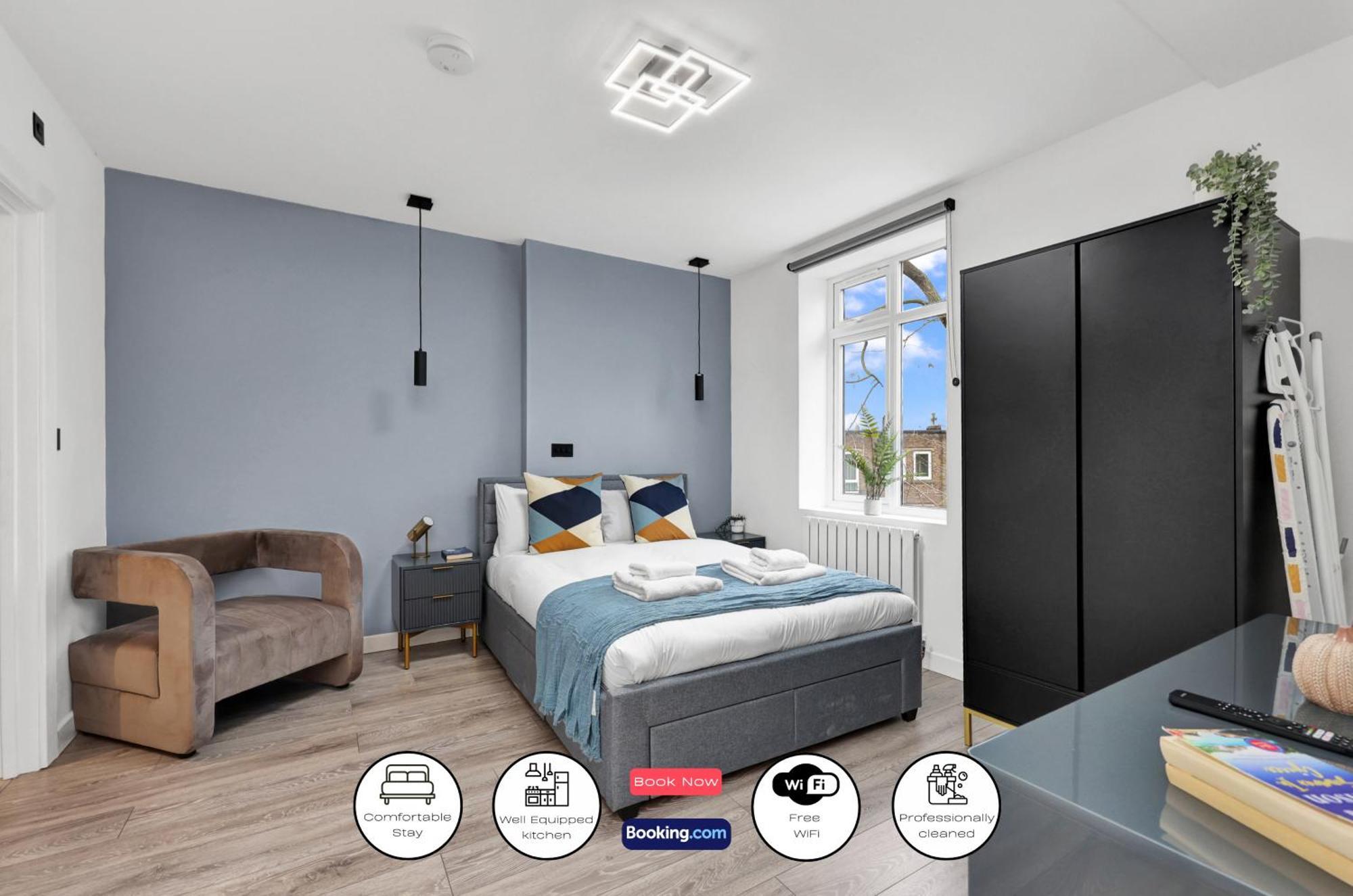 Hilldrop Short Term & Flexible Renting Islington With Free Wifi, Parking & Garden Appartement Londres