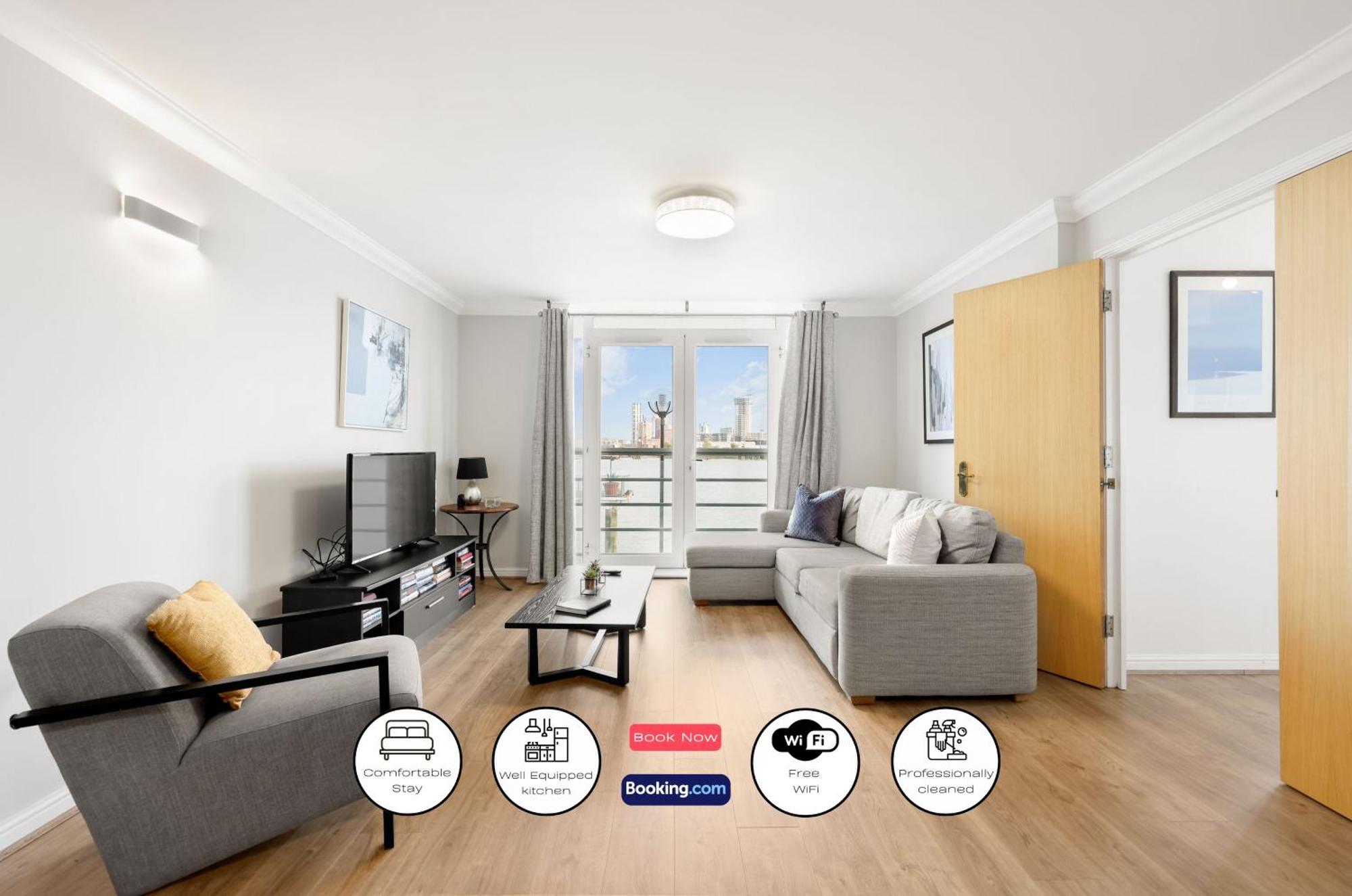 2 Bedroom Short Term & Flexible Renting Canary Wharf With Free Parking And Free Wifi Appartement *