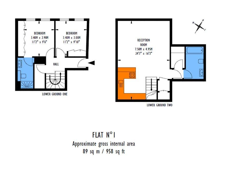 Stylish 2 Bed Split Level Flat Apartamento *