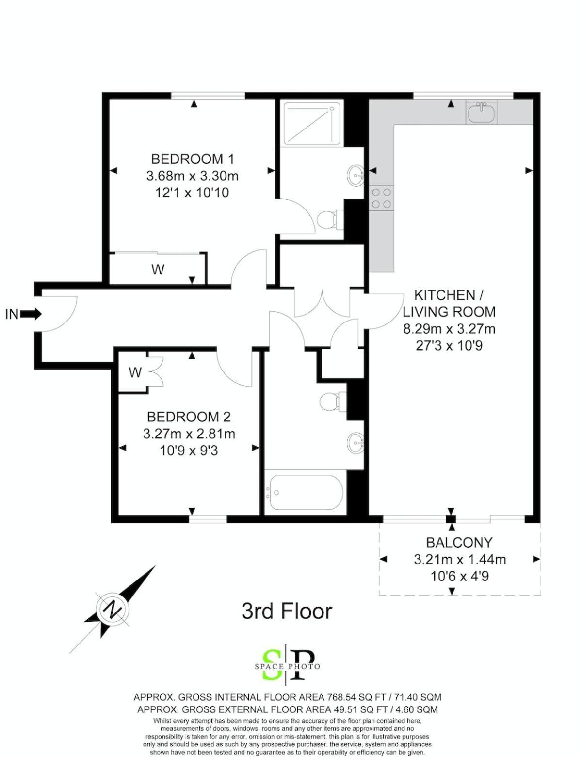 Appartement Modern 2 Bed 2 Bath Flat With Balcony Surrey Quays Londres
