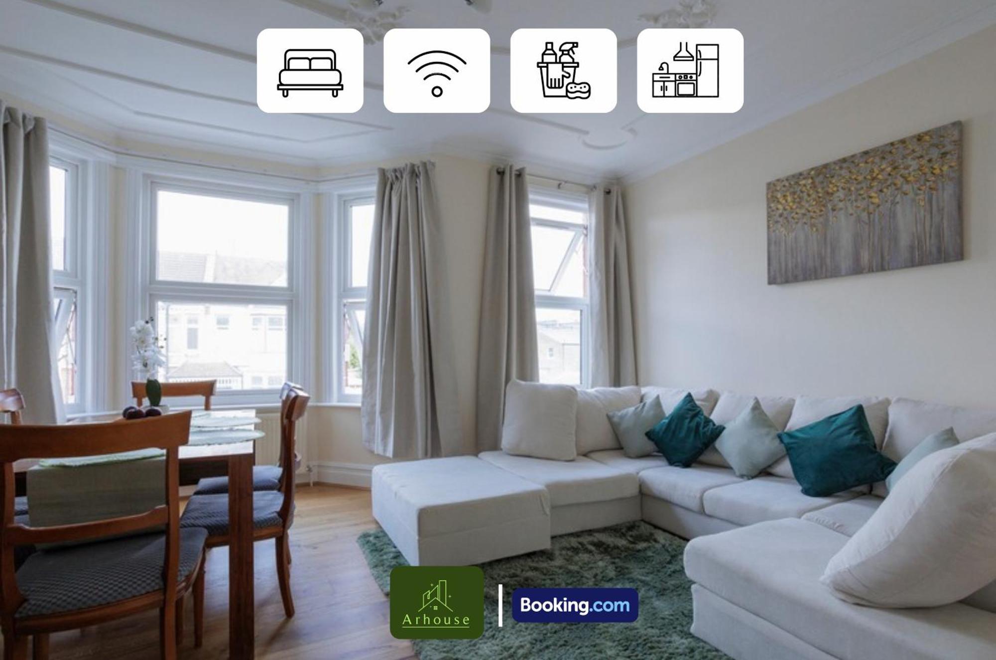 Apartment 3 Bedroom By Arhouse Short Lets & Serviced Kensal Rise With Free Wifi & Free Parking *