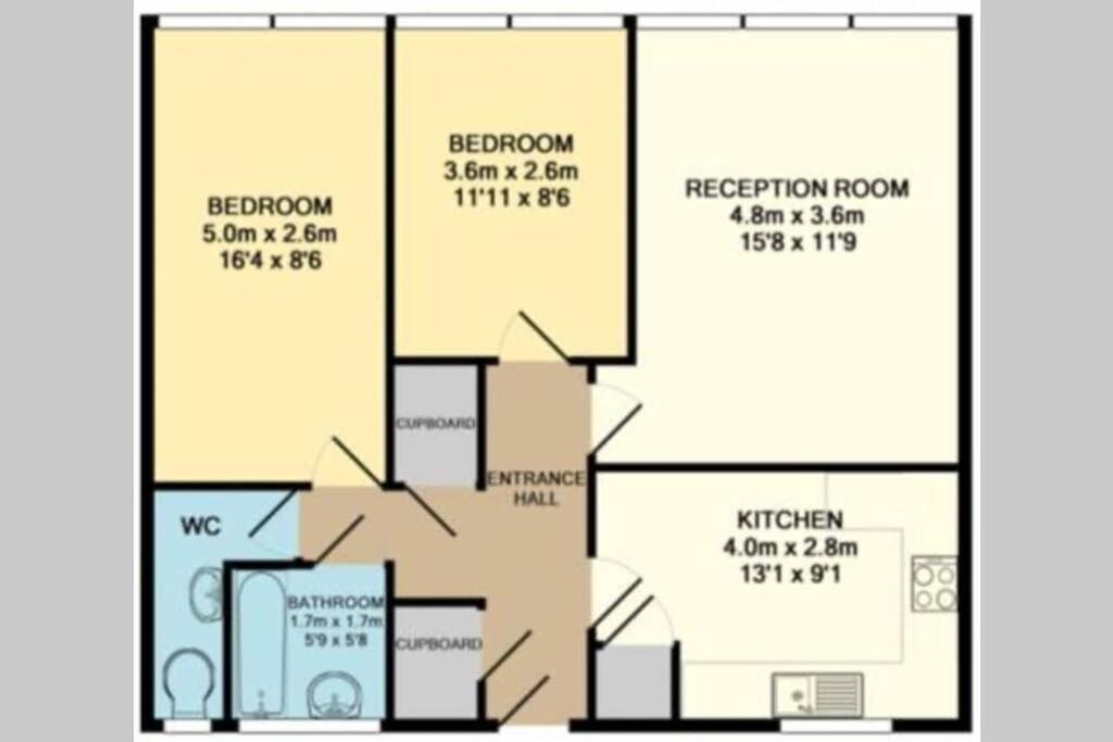 Super Spacious 2 Bedroom Apt 20mn From Central. Appartement