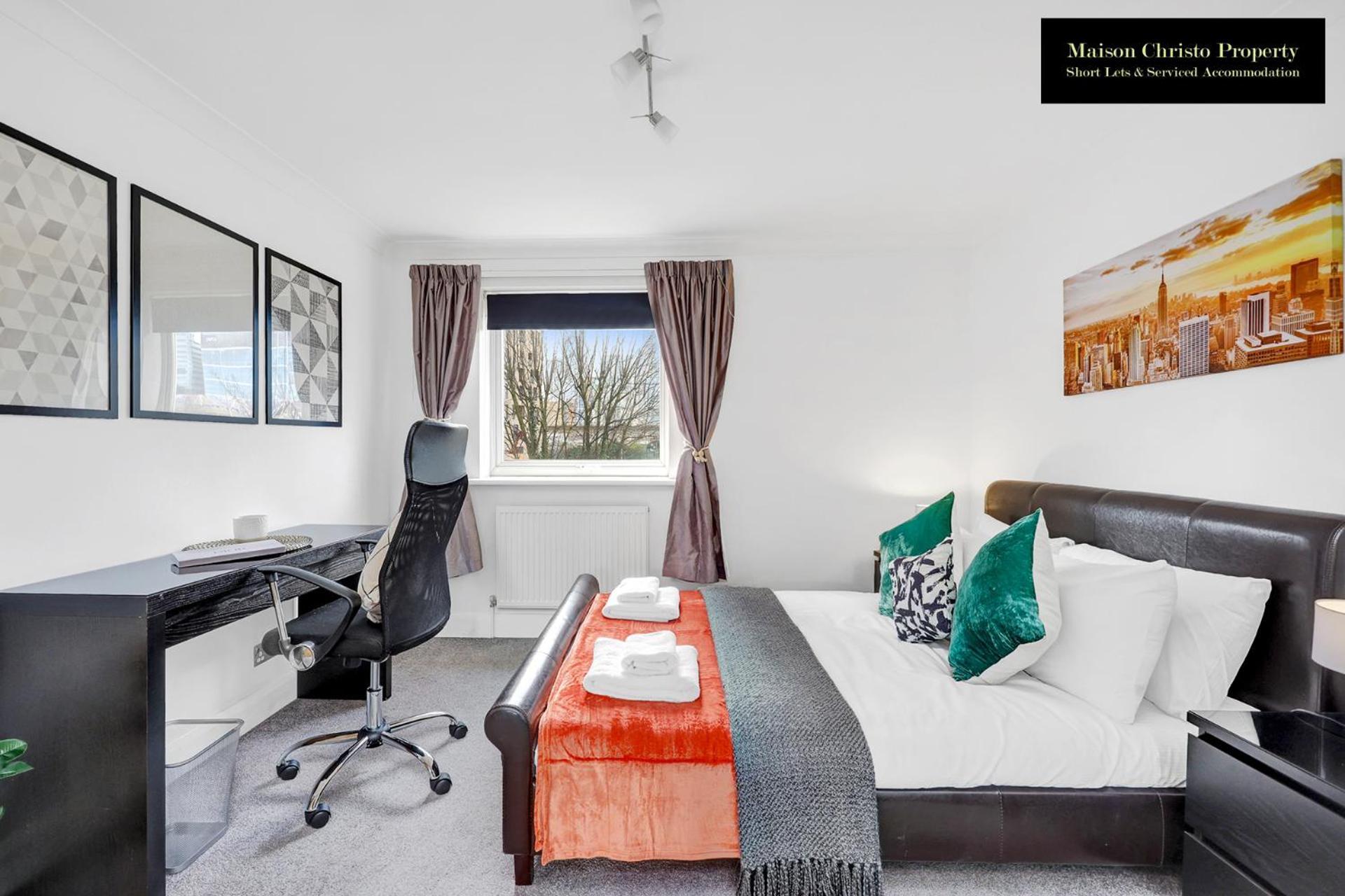 Appartement Caraway Heights 2bedroom Sleeps 6 In Canary Wharf, Free Parking, Near Excel, O2 & Airport By Maison Christo Short Lets & Serviced Londres
